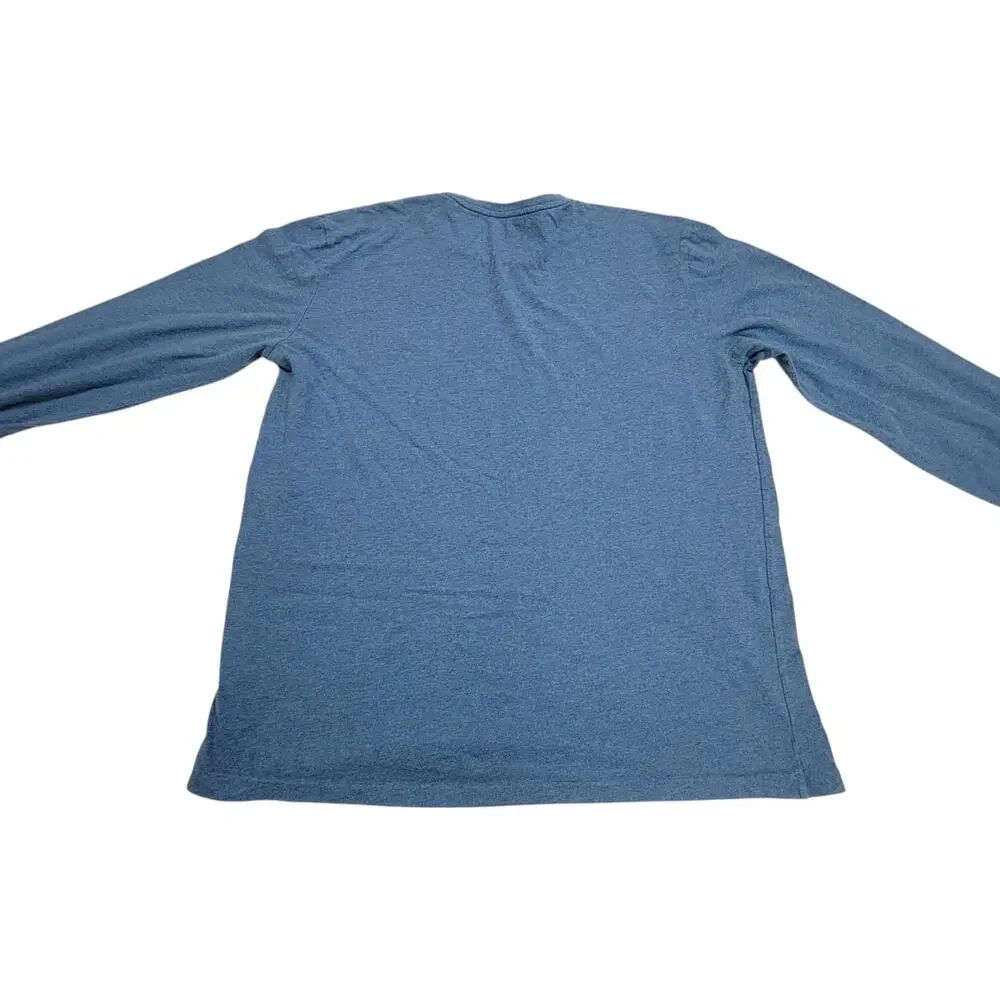 Polo Ralph Lauren Mens Large Blue Heather Long Sleeve Crewneck T-Shirt Pony